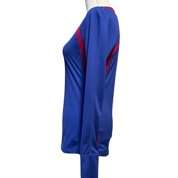 NIKE WOMENS BLUE & PURPLE LONG SLEEVE LIGHTWEIGHT ATHLETIC TOP SIZE SMALL - Picture 2 of 12